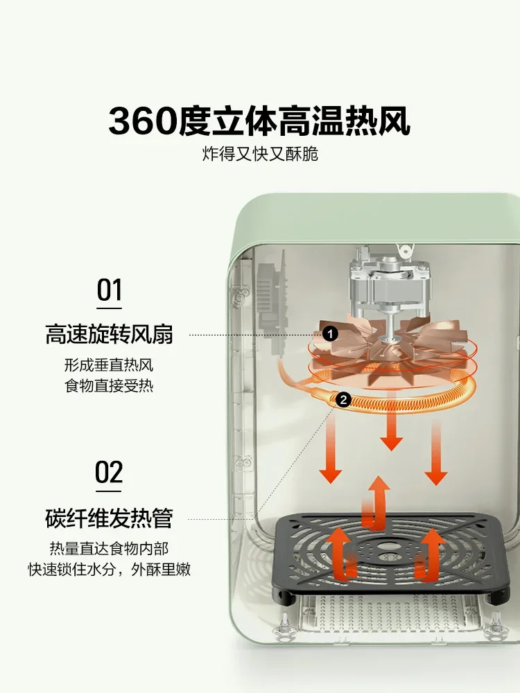 Air fryer Multifunctional household electric fryer Visual large-capacity metal liner