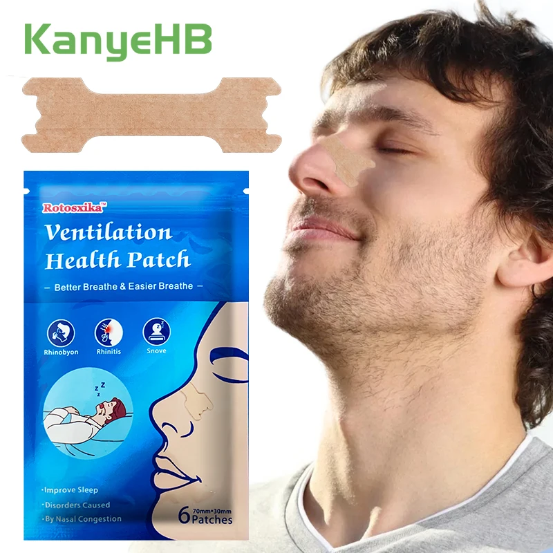

6Pcs=1Bag Breathe Nasal Patch Right Way Stop Snoring Anti Snoring Easier Better Breathe Health Care Sleep Herbal Patch H124