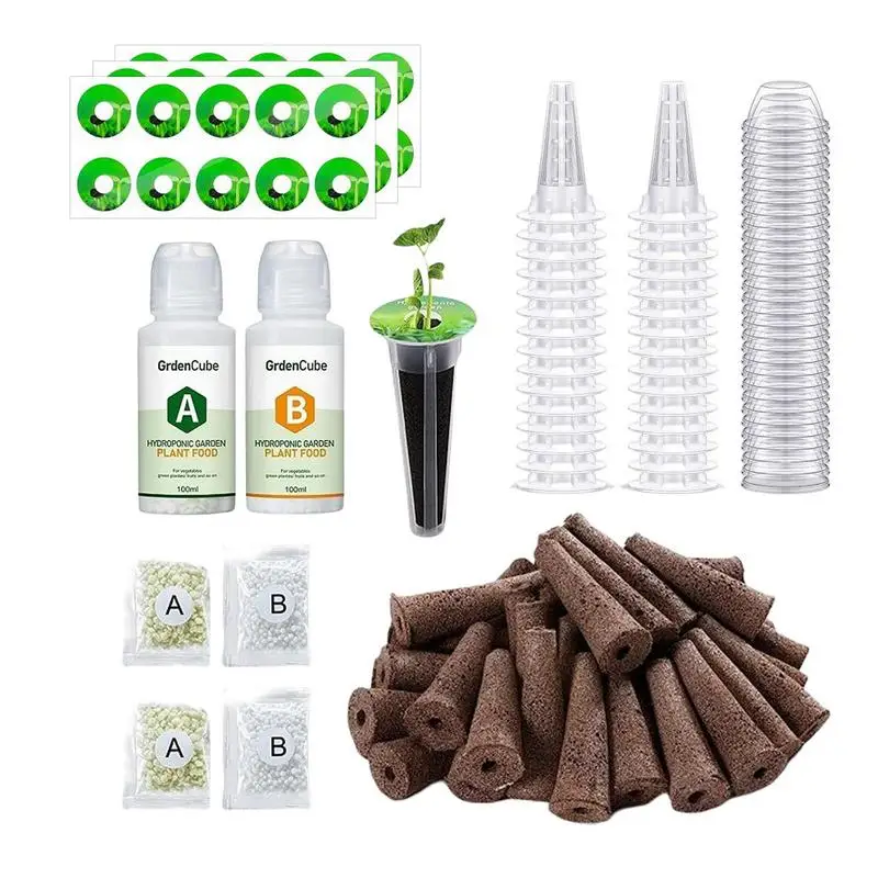 Indoor Herb Grow Kit Plant Grow Basket For Plant-Hydroponics Soilless Grow Sponges Seed Pods Garden Plant Basket