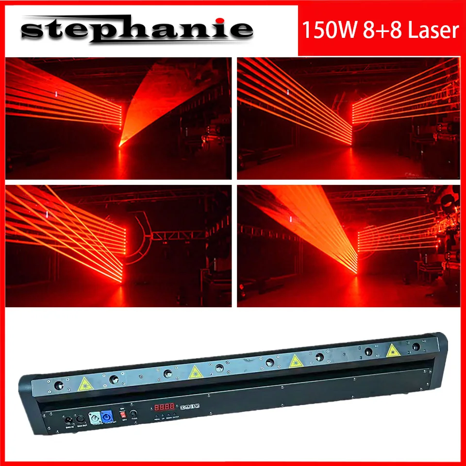 Stephanie 8 eyes Beam Laser Projector Light Moving Head Lamp DMX512 scanning DJ Disco Stage Lighting Effect for Parties Bar