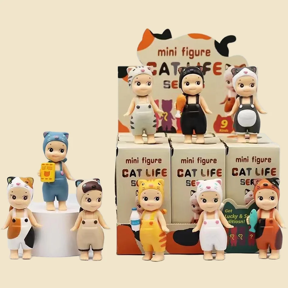 Cat Cats Life Action Figures Toys Sonny Angel Ornaments Dolls For Fans Children Christmas Gifts 1Pc Random Send