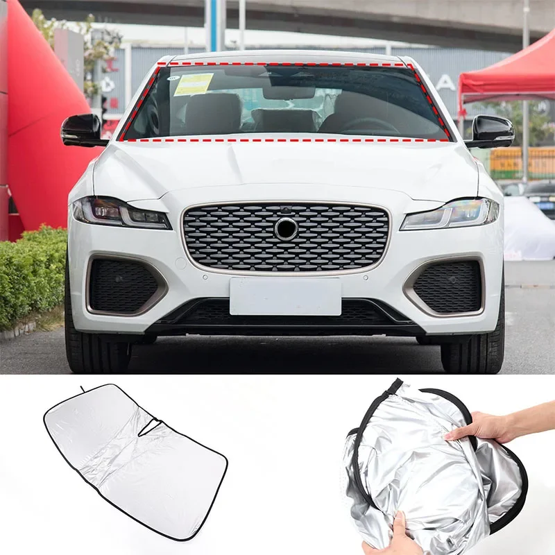 For Jaguar XF XFL 2016-2024 Car Front Windshield Sun Protection Parasol Silver Tape Car Accessories 1 Pcs