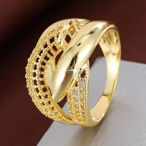1pc Trendy Crisscross Mesh Design Lady's Ring Unique Women's Ring For Gift Party Jewelry