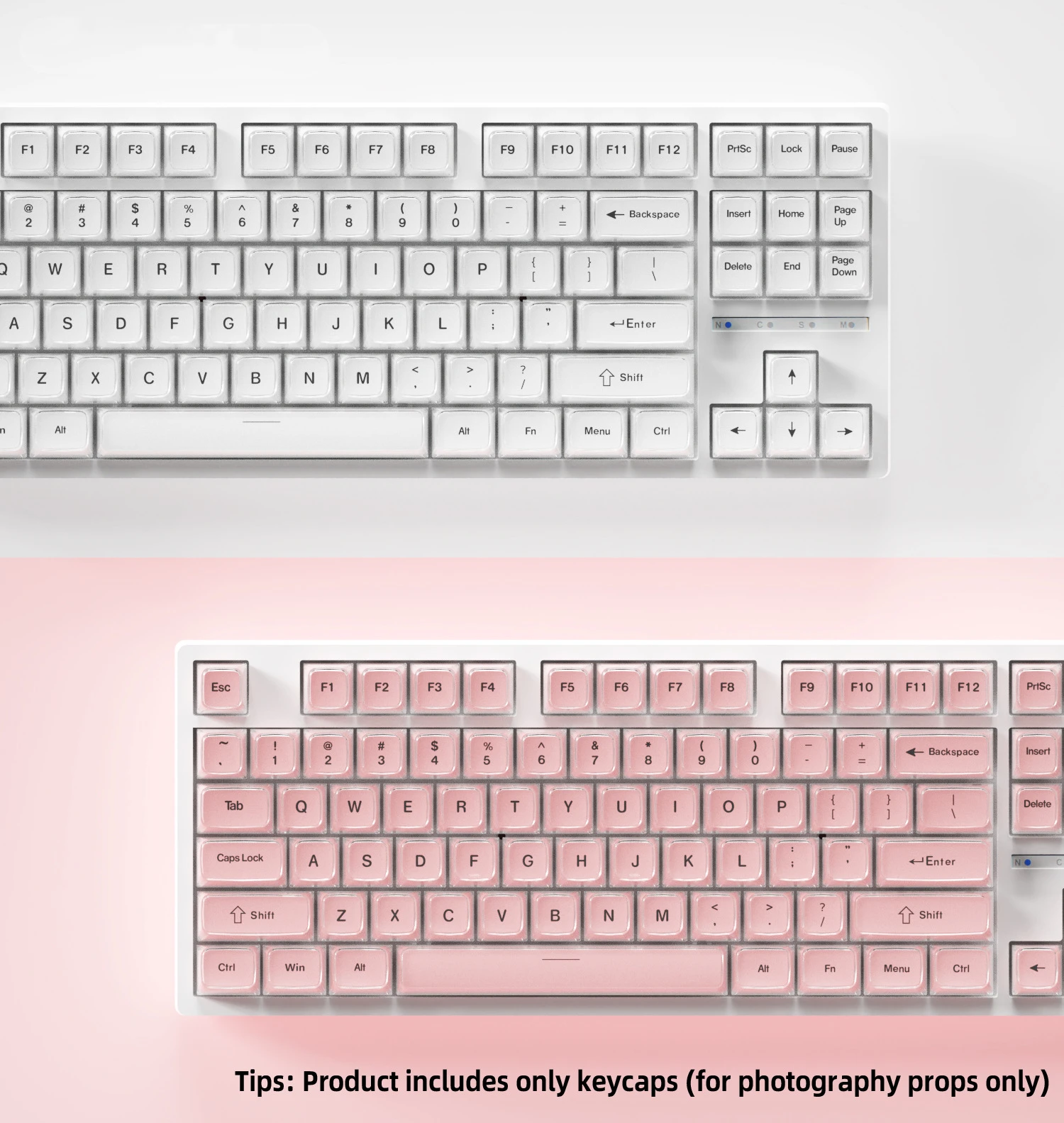 Jelly Crystal Keycaps 132 Keys PBT+PC Material CBSA Profile TWO-COLOR Wooting For CHERRY MX Switch Mechanical Keyboard