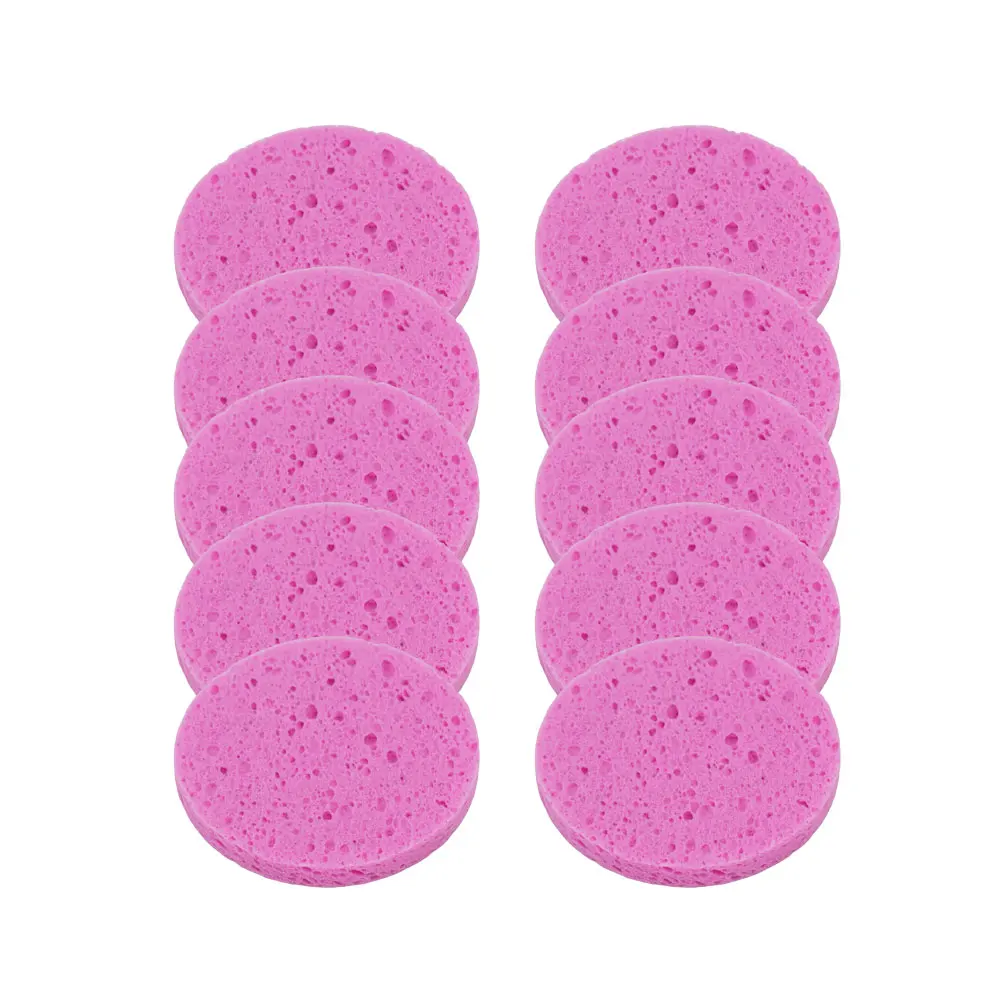 5/10pcs 6//8/10cm Face Round Makeup Remover Tool Natural Wood Pulp Sponge Cellulose Compress Cosmetic Puff Facial Washing Sponge