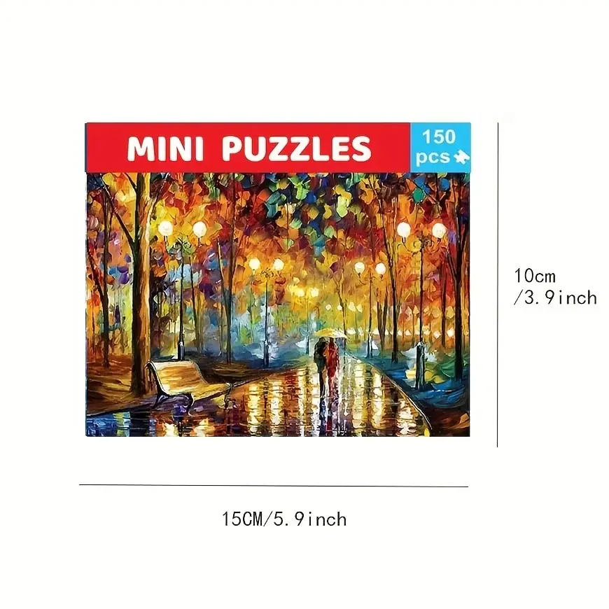 Puzzle della provetta da 150 pezzi che cammina sotto la pioggia Mini Puzzle da viaggio regalo casa di natale torre di parigi capodanno