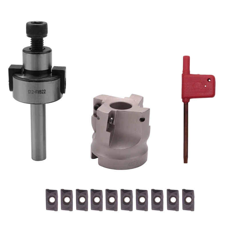 

YWDZ-C12 FMB22+ 400R Right Angle Shoulder Face Mill Cutter 50Mm + 10Pcs APMT1604 Carbide Inserts With Wrench For Milling Tool