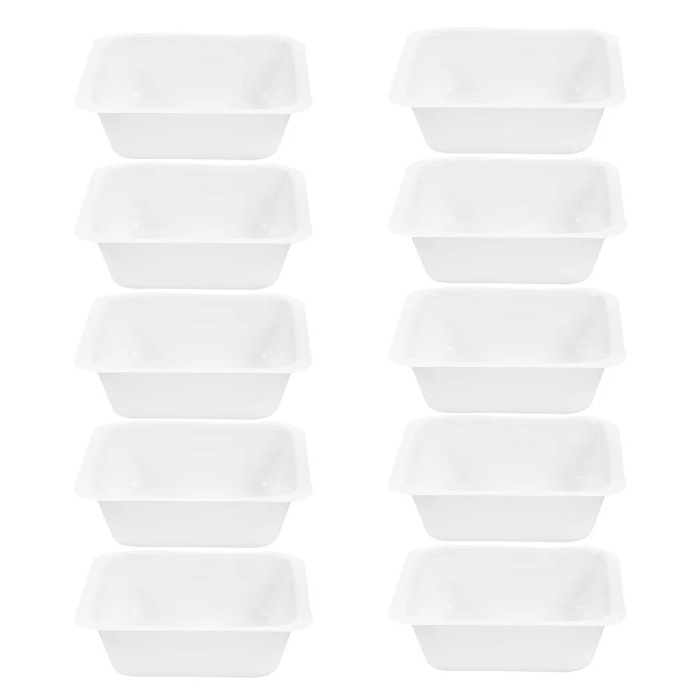 

10pcs Square Weighing Dishes 250Ml White Lab Containers For Accurate Sample Measurement Reusable Plastic Trays Small Vessels