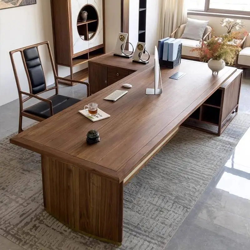 

Brown Storage Executive Office Desk Modern Manager Luxury Drawers Computer Desk Study Large Bureau Tafel Work Station Table