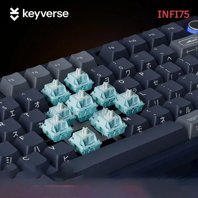 Key Verse Infi75 Gamer Mechanical Keyboard 75key Hot-Swap 3Mode USB/2.4G/Bluetooth Wireless Keyboard RGB Backlit Gaming Keyboard