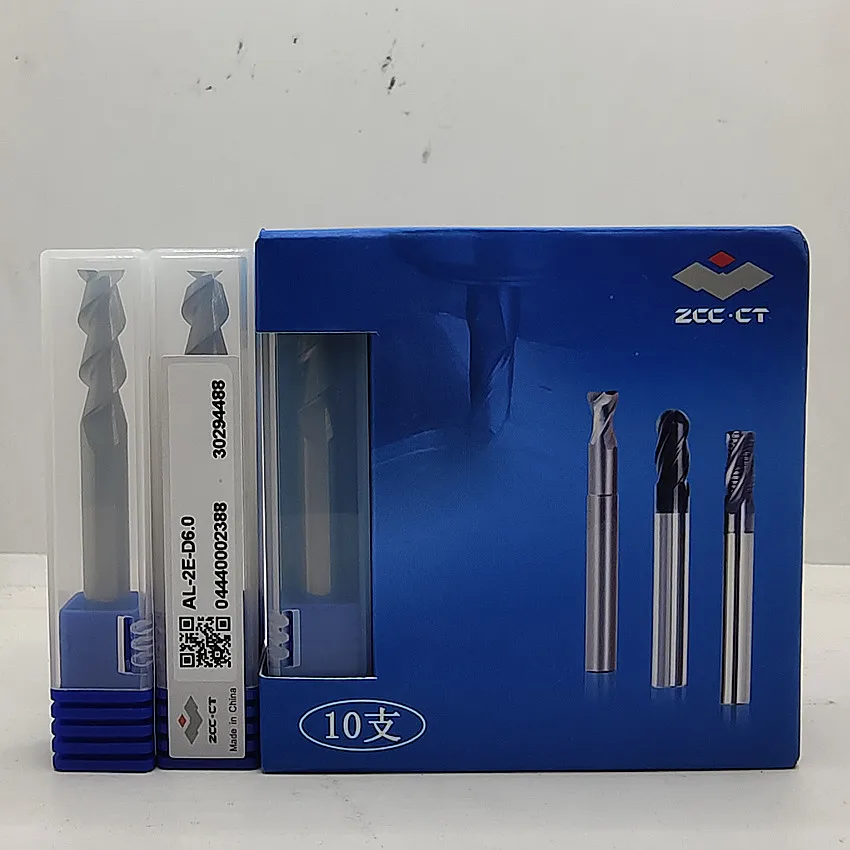 AL-2E-D6.0 ZCC.CT AL-2E Solid hard alloy tungsten steel end mill AL-2E-D6.0 Double-edged for aluminum Flat End Mills 5pcs 10pcs