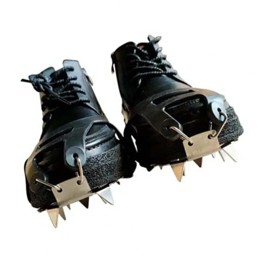 1 Pair Sturdy 18 Teeth Crampons Toothed Design Shoes Ice Grippers High Hardness Good Toughness Ice Stud Shoes Grip  Anti-slip