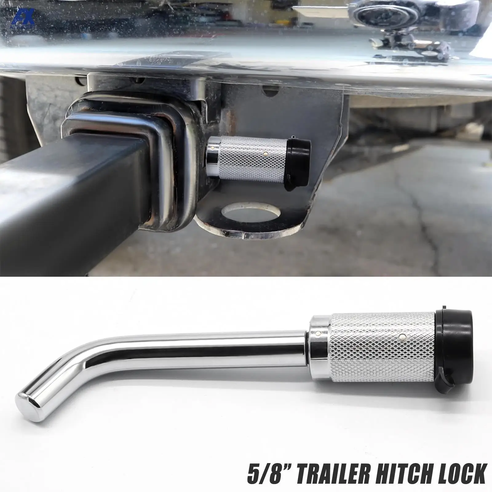 

Trailer Hitch Pin Lock 5/8" Dual Receiver Locking Tow Towing Trailer RV Car Accessories Heavy Duty Universal 2 keys Copper core