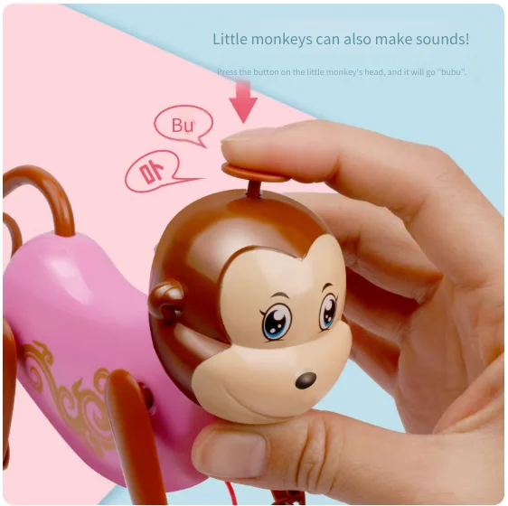 Monkey that can climb rope, interactive creativity for children and babies, pulling rope, climbing rope, little monkey climbing