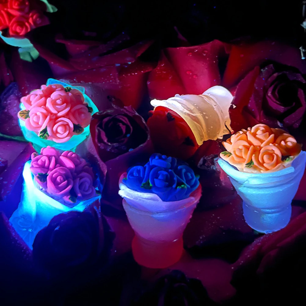 

8 Pcs Mini Rose Bouquet Artificial Plants Dollhouse Pot Fake Flowers Vase Indoor Resin Small Spaces Realistic Appearance DIY