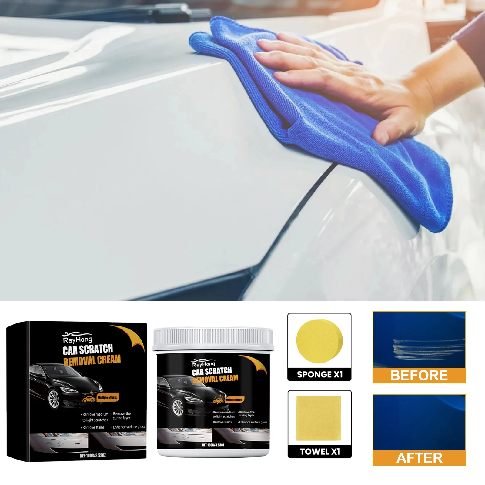 Car Scratch Paste Remove dirt and dust repair paint scratches polishing maintenance refurbishment coating paste