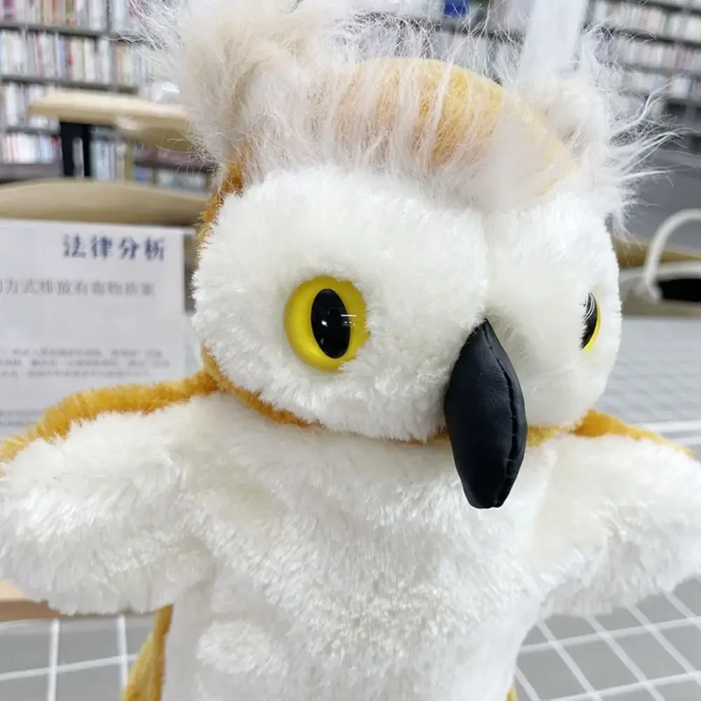 クリエイティブぬいぐるみフクロウハンドパペットソフトブラウンぬいぐるみおもちゃインタラクティブフィンガーパペット子供