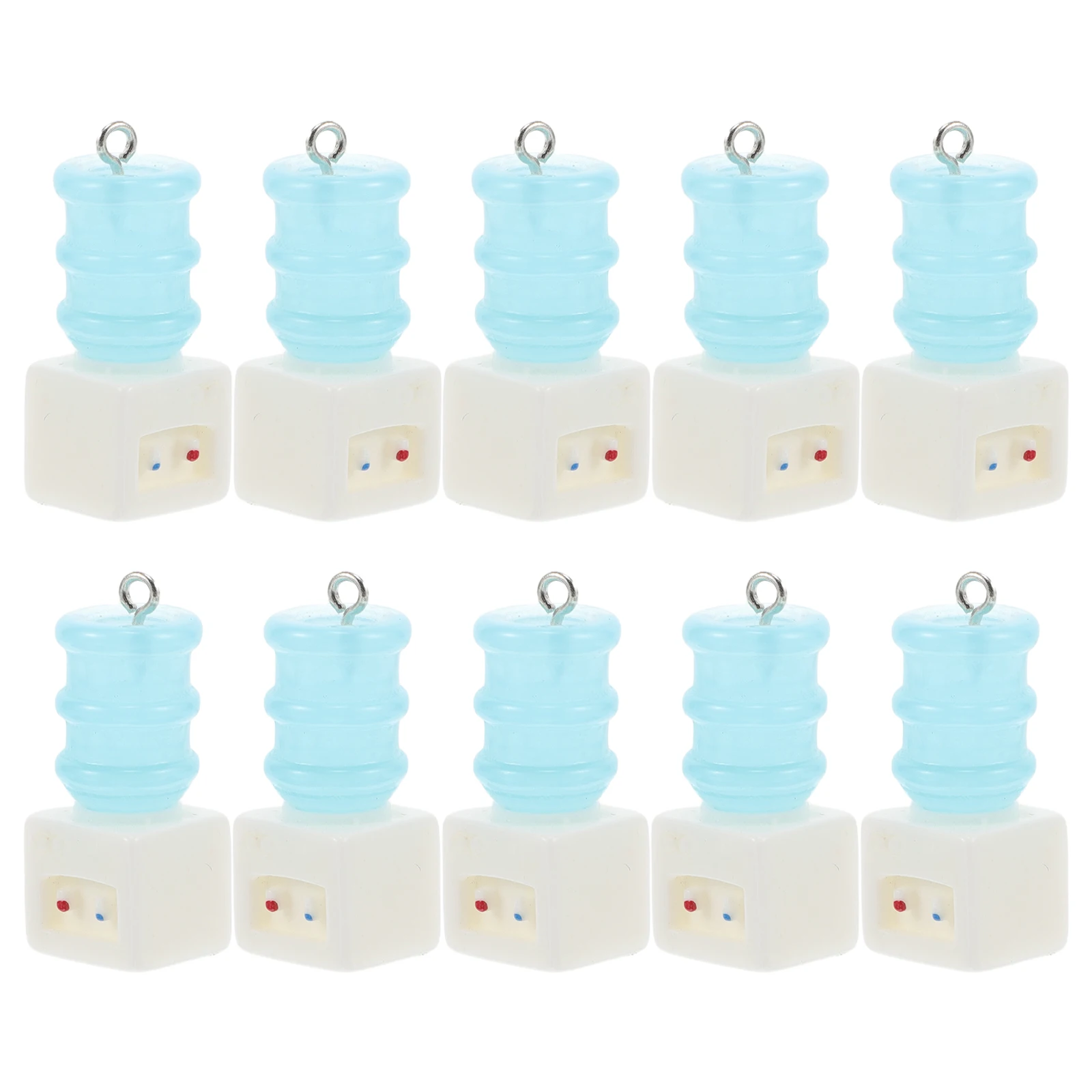 

10pcs Mini Water Dispenser Pendant Resin Charms Cute Dollhouse Accessories Bulk Craft Supplies for DIY Keychains Jewelry