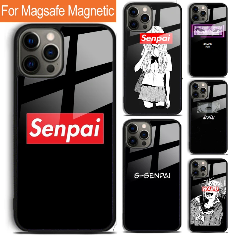 Sugoi Senpai Anime waifu Sexy Phone Case For iPhone 16 15 14 13 12 11 Pro Max Plus Magsafe Magnetic Wireless Charging Cover