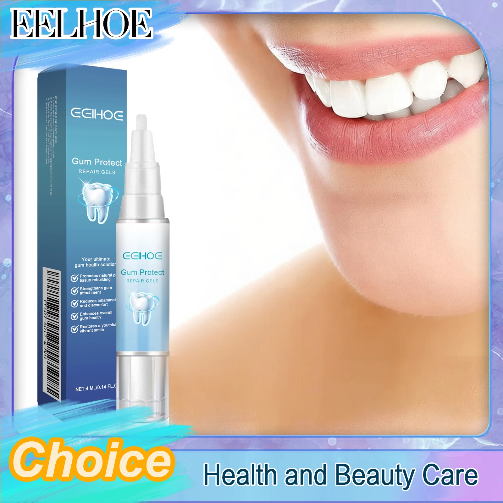 EELHOE Gel Riparatore per Gengive Danneggiate, Pulizia Profonda, Rimuove Efficacemente le Macchie Gialle sui Denti, Tartaro, Alito Fresco, Gel per la