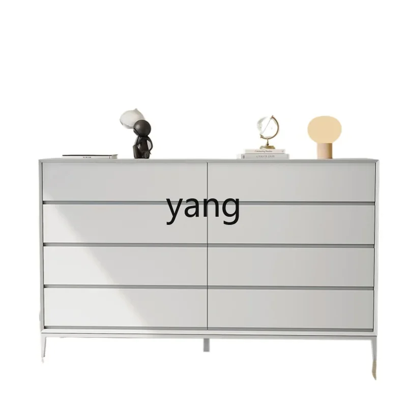 

XYY minimalist eight-bucket cabinet modern minimalist locker solid wood living room white storage cabinet