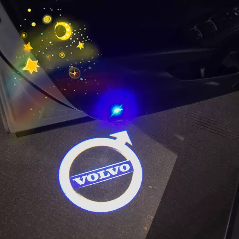 2/4Pcs Car Door Welcome Emblem Light for Volvo XC40 XC60 XC90 S60 S90 V60 V40 Logo Shadow Projector Lamp Decoration Accessories