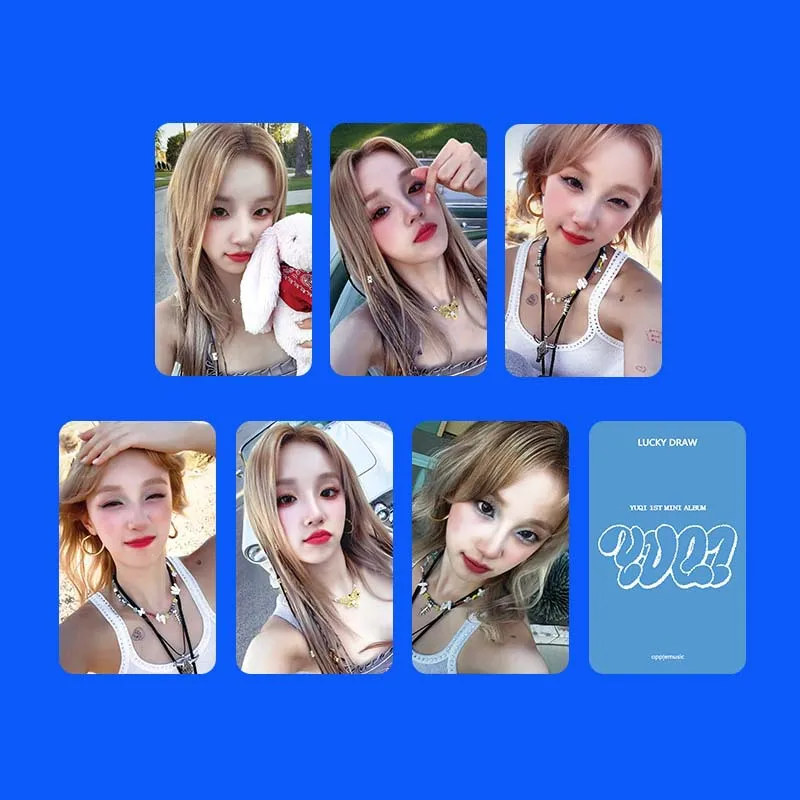 6 pz/set KPOP GIDLE YUQI YUQ1 Mini Album photocard K4 SW PB Rabbit AM Ver Selfie Lomo Cards Neverland Fans regali da collezione