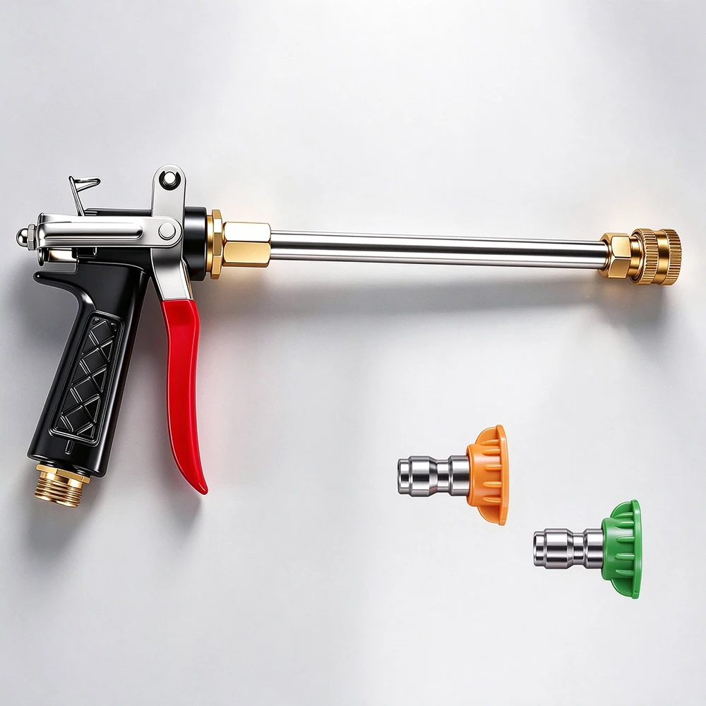 High Pressure Water Spray Gun Metal Fan Nozzle Sprayer For Car Washing Machine Garden Hose Cleaning Power Washer Accessories