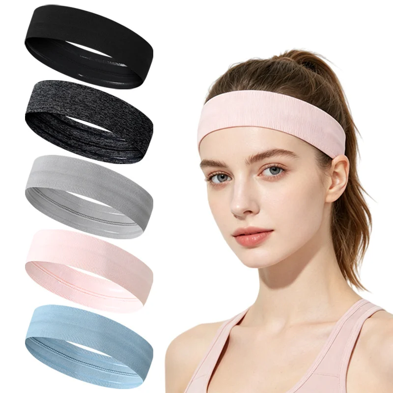 Sports Headband Anti Slip Yoga Hair Band Quick Dry Running Sweatband Workout Headbands for Women Men