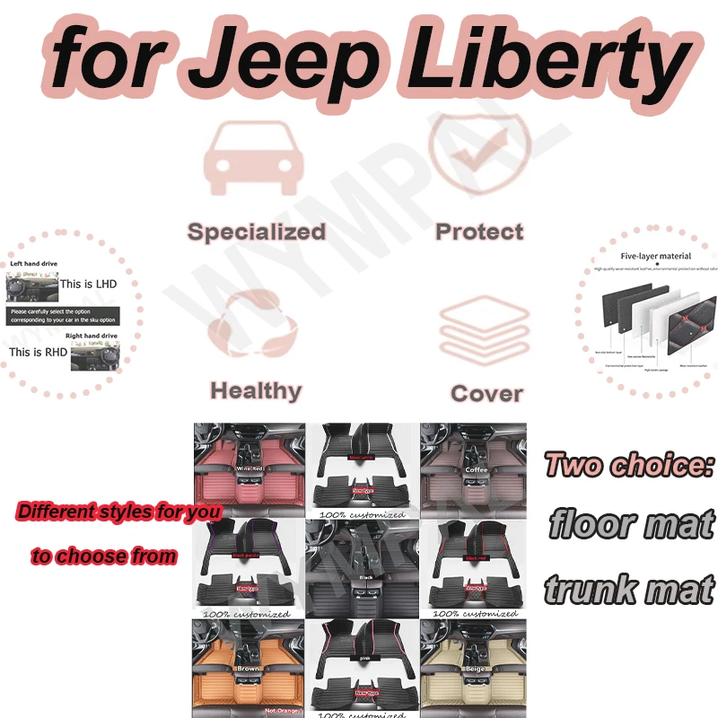 

Роскошные кожаные автомобильные коврики для Jeep Liberty Cherokee KK 2008 ~ 2012, универсальные водонепроницаемые подушечки, ковры Tapete Para Piso