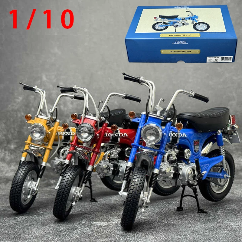 Diecast Model Car Benz EBBRO 1:10 Alloy HONDA DAX ST50 1969 Motorcycle Car Model Toys for Boys Collection Display Hobby