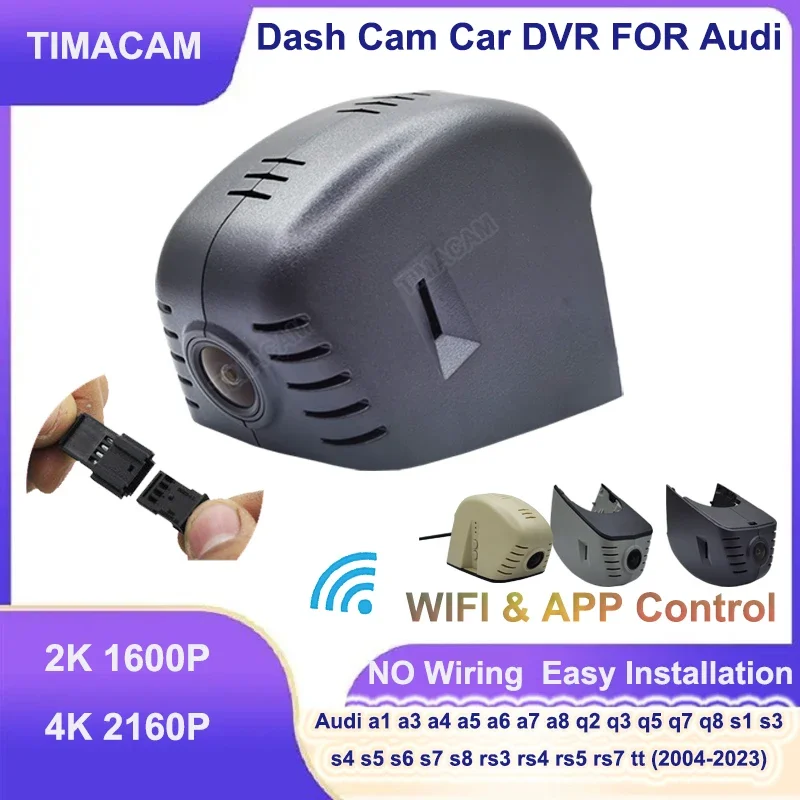 

Автомобильный видеорегистратор TIMACAM 2160P с Wi-Fi для Audi a4 b8 b9 a5 a6 c7 a7 a3 8v 8p q7 q3 q4 q5 q8 s3 s5 s4 tt rs Seat Exeo 2K 4K, видеорегистратор с камерой