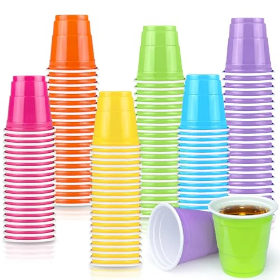 

120Pcs 2oz Plastic Shot Cups Mini ed Small Plastic ed Party Cup for Tastings Sample Birthday Wedding Graduation Party Supplies