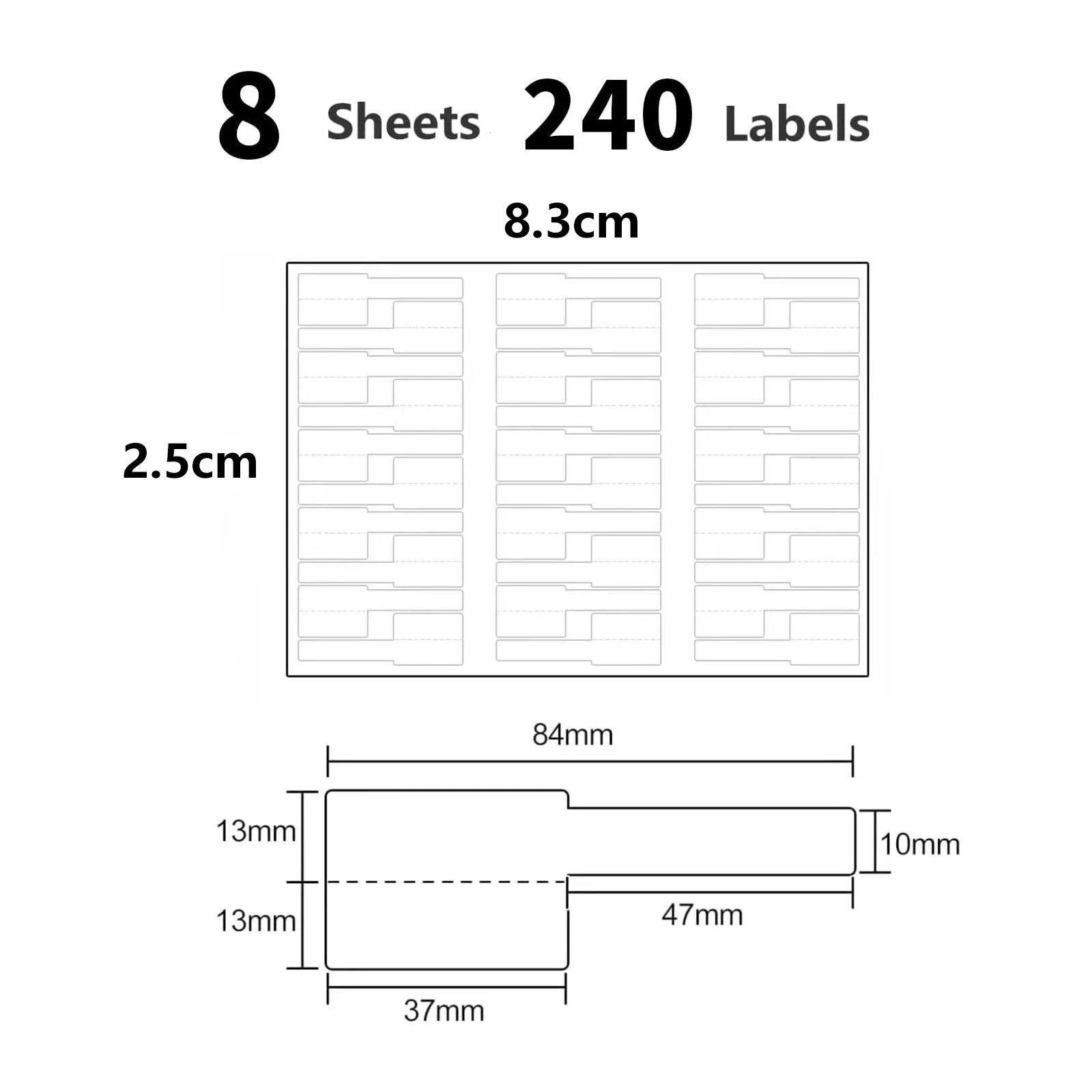 240 Pcs Cable Labels Tags for Cable Management Colorful Waterproof Cord Labels Tags for Wire Labels Self Adhesive Tear Resistant