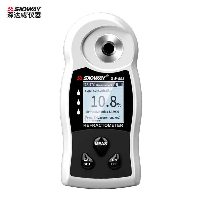 SNDWAY Digital Refractometer SW-592 SW-593 Sugar Concentration Meter 0-50% Brix Saccharimeter Juice Beer Concentration Tester