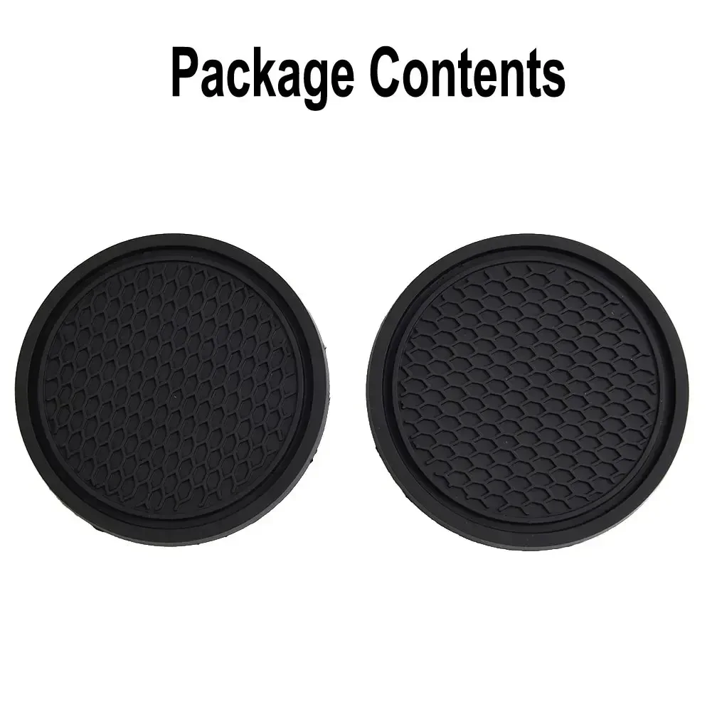 2 Pcs Black Car Auto Cup Holder Anti Slip Insert Coasters Pads For Car Interior Decoration Car Styling Accessories