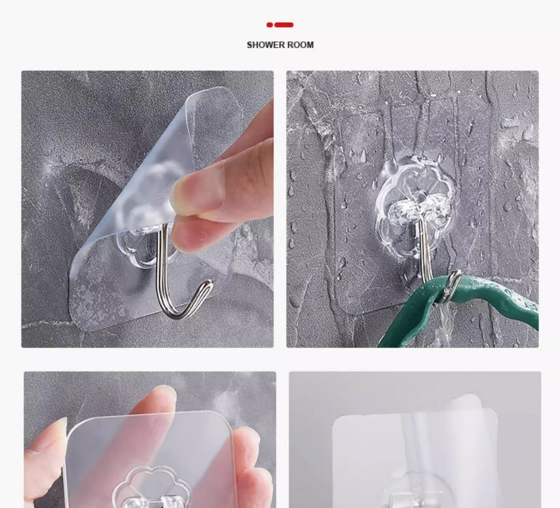 30 Stück Haken, transparent, stark, selbstklebend, für Tür, Wandaufhänger, Haken, Saugnapf, schwere Last, Rack, Tassensauger für Küche, Badezimmer – Detail 26