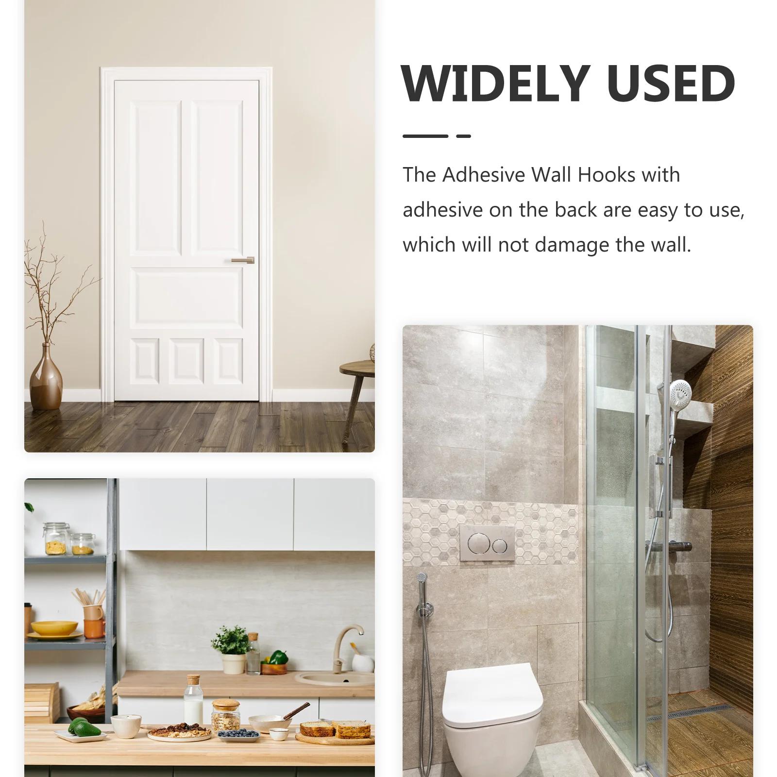 

4Pcs Adhesive Wall Hooks Wood Cartoon Multi-Use Strong Towel Hat Kitchen Bathroom Hanging Rack Kids Coat Backpack Organizer