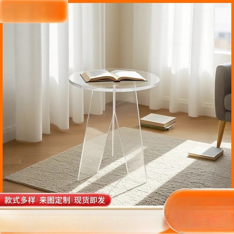 

Acrylic coffee table transparent suspension light luxury high sense Internet celebrity side few cream wind master bedroom