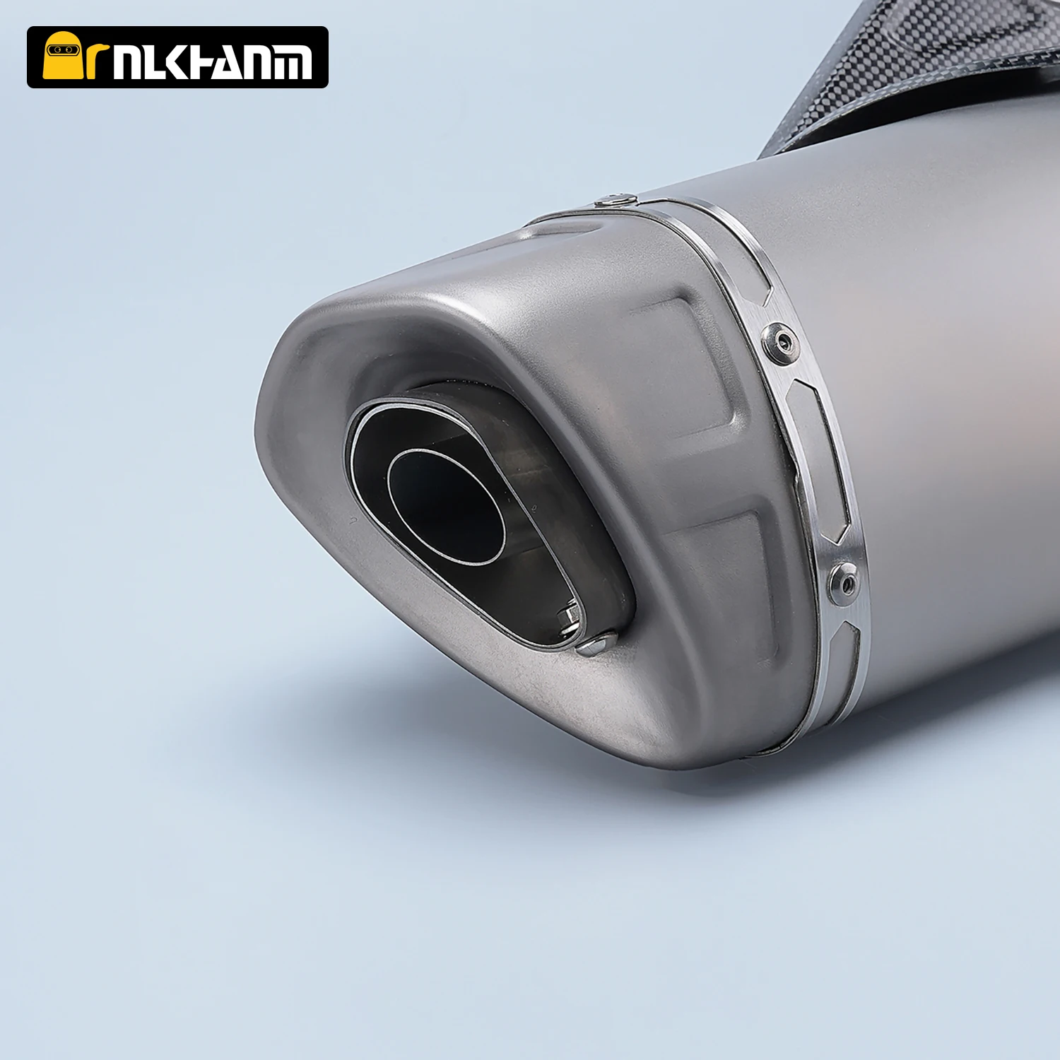 Universal 60MM Motorcycle Exhaust Muffler Escape Laser Logo For R1 er6n sv650 Z800 R1 cb650f cb1000r F850 Z900 M1