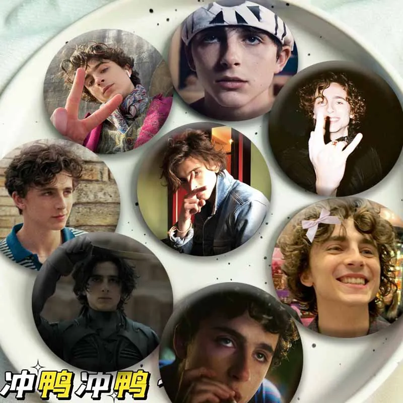 American Actor T-Timothee Chalamet Badge Creative Tinplate Coin Brooch Clothing Backpack Hat Accessories Lapel Pins Jewelry Gift