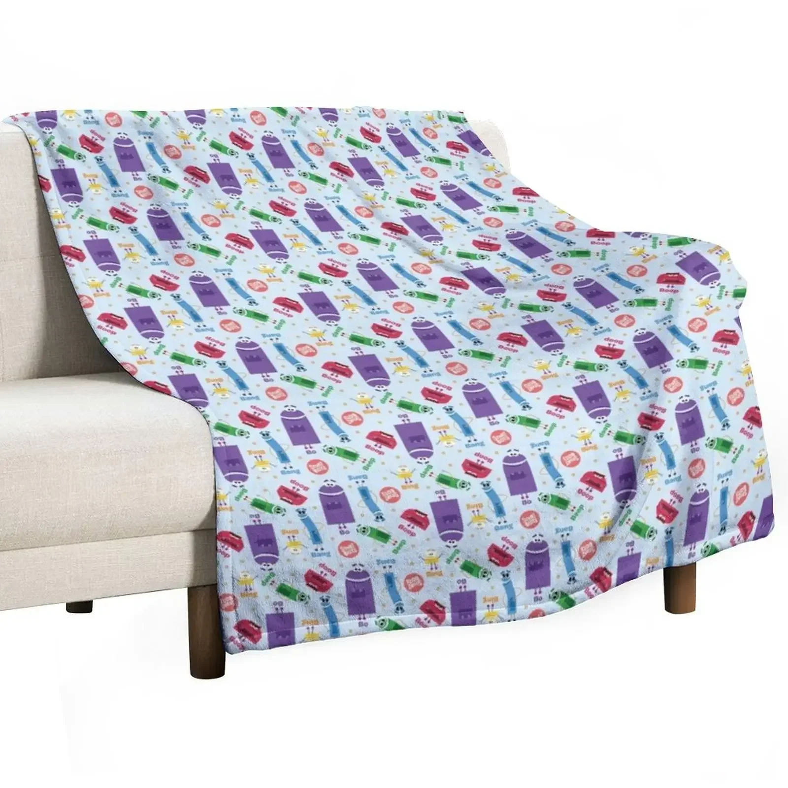Manta con estampado de Colorful Storybots, manta acogedora de tamaño de viaje para avión y tren