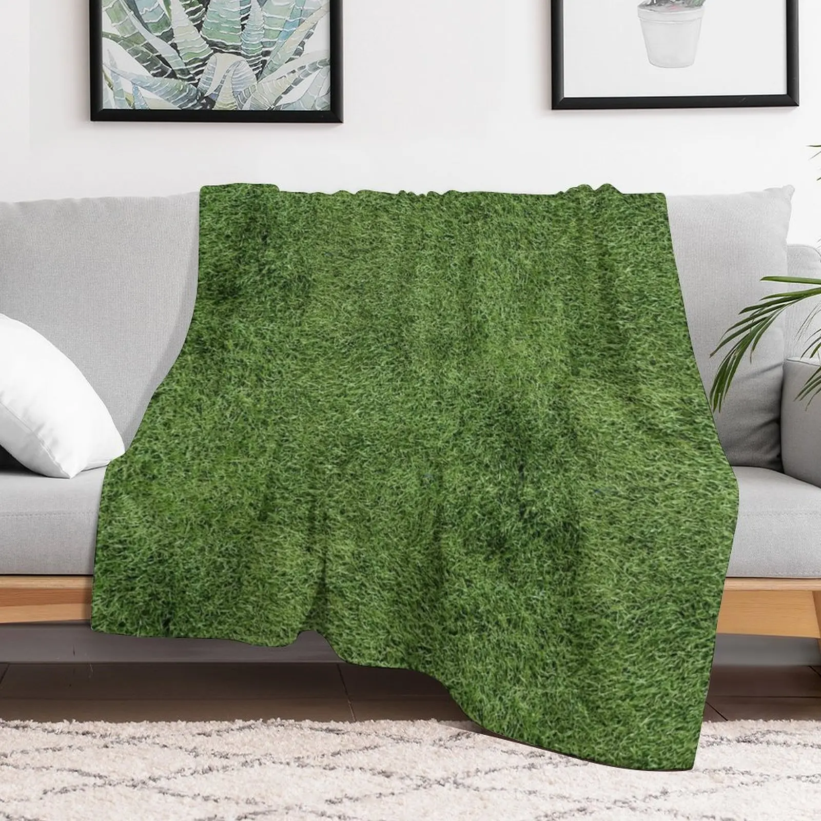 Astroturf Lush Green Turf Grass Athletic Field Texture Throw Blanket For Baby Flannels Blankets