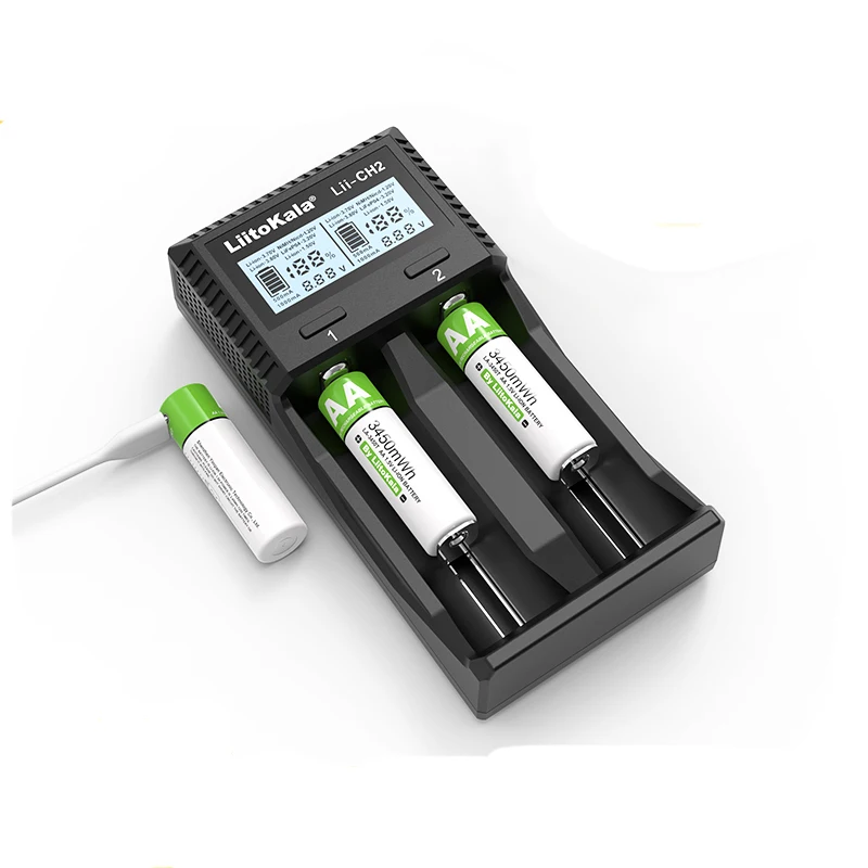 Liitokala Lii-CH2 Lii-M4S 3.7V 1.2V LCD Multifunction 18650 26650 21700 17355 18350 14500 AA AAA NIMH/CD Li-ion Battery Charger