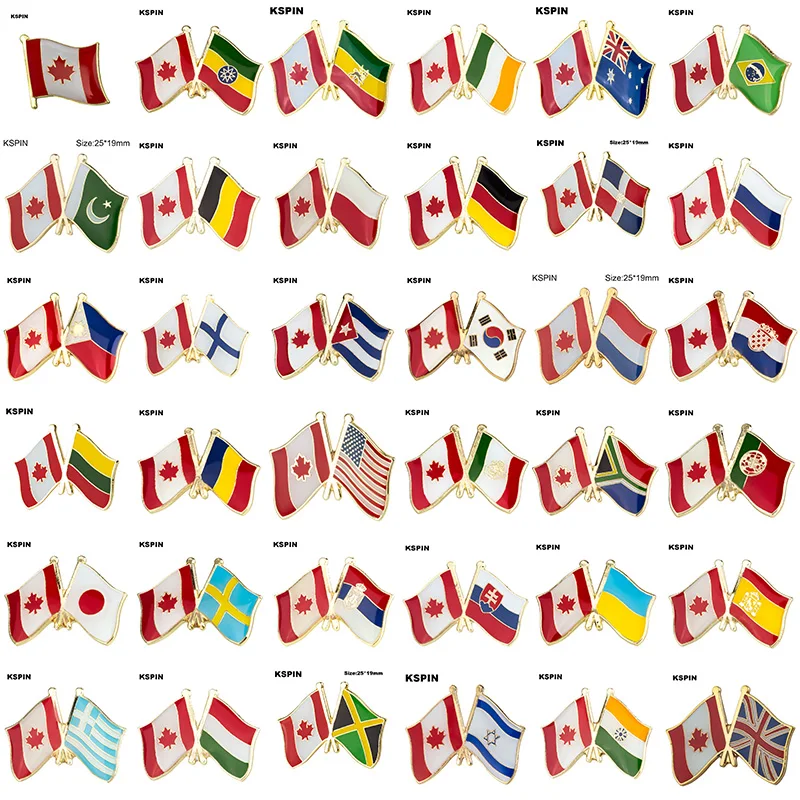 10pcs a lot Canada Flag Laple Pin Badge Brooch