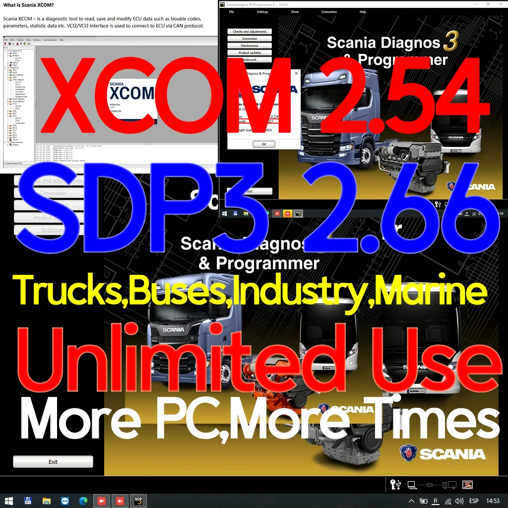 Обновление новейшей версии SDP3 для VCI3 Scania XCOM 2
