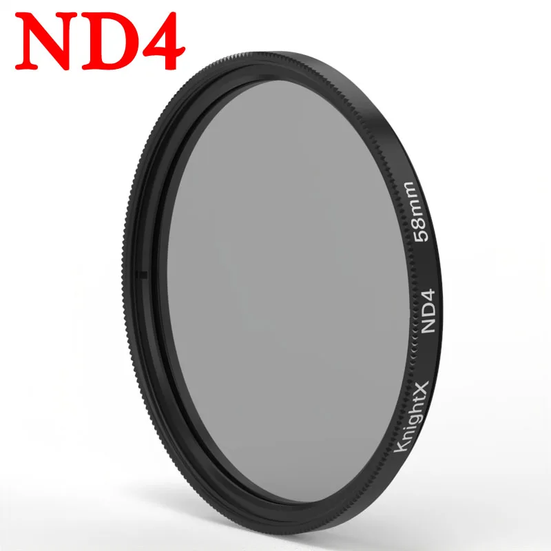 KnightX ND FILTER ND2 ND4 ND8 ND16 Neutral Density Color For canon nikon d70 d600 50d 49mm 52mm 55mm 58mm 62mm 67mm 72mm 77mm