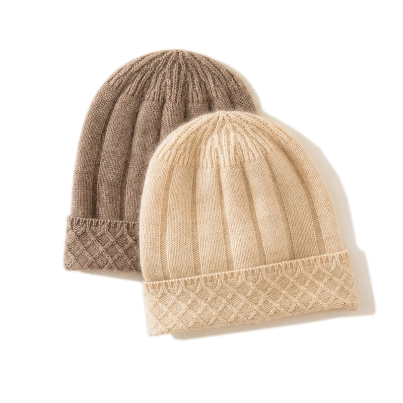 

Утолщенная уличная шапка, осенне-зимний мужской и женский пуловер, шапка из 100% кашемира с пазом, повседневная и теплая шерстяная шапка