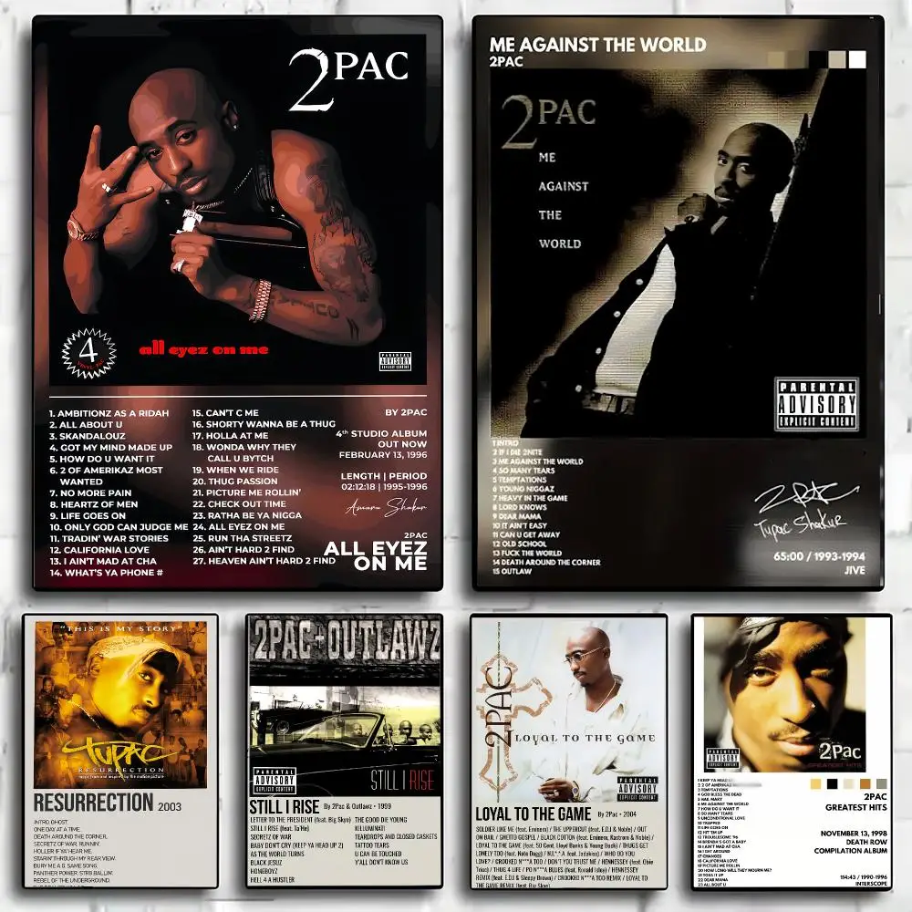 Famous Singer 2-2Pac Poster Modern Aesthetic Wall Art Poster, Bedroom Home Decor Gift