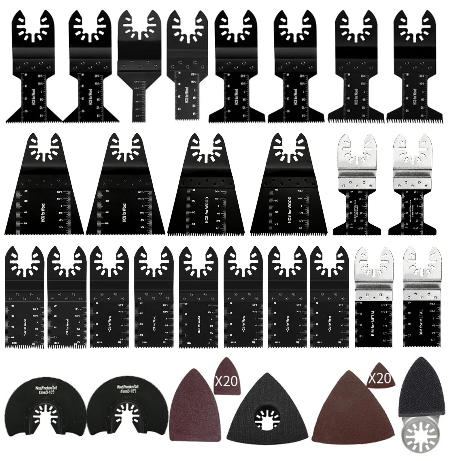 

Набор из 68 насадок для осциллирующего инструмента, шлифовальные пильные полотна для многофункциональных триммеров, совместимые с Makita, Dewalt, Milwaukee, Bosch